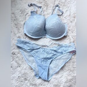 Boux Avenue Light Blue Lace Accent 30E and UK 8 set.